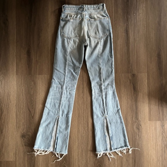 Forever 21 split hem Distressed Flare Jeans - Picture 2 of 9